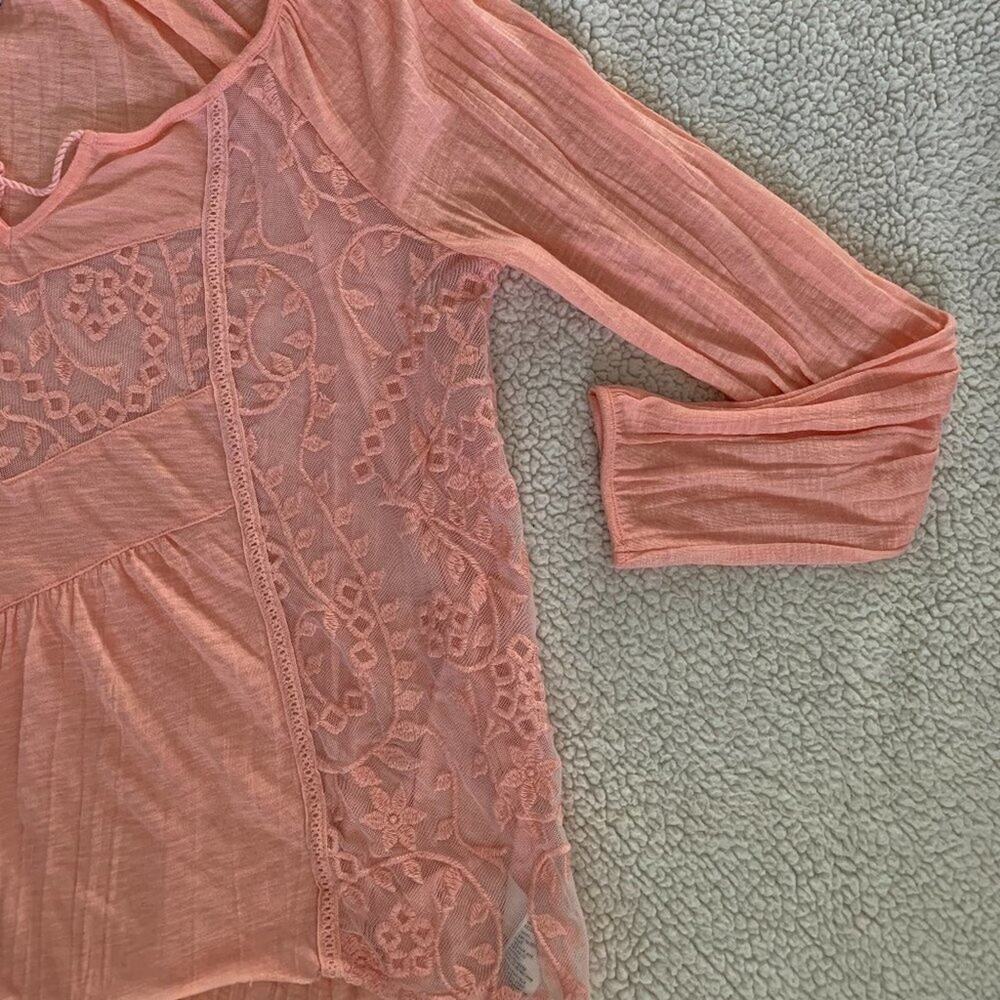 American Eagle Peach lace insert crop - S - Picture 5 of 6